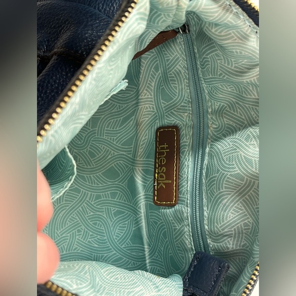 The Sak Lucia Blue Leather Crossbody Bag Purse Adjustable Strap - Picture 14 of 16